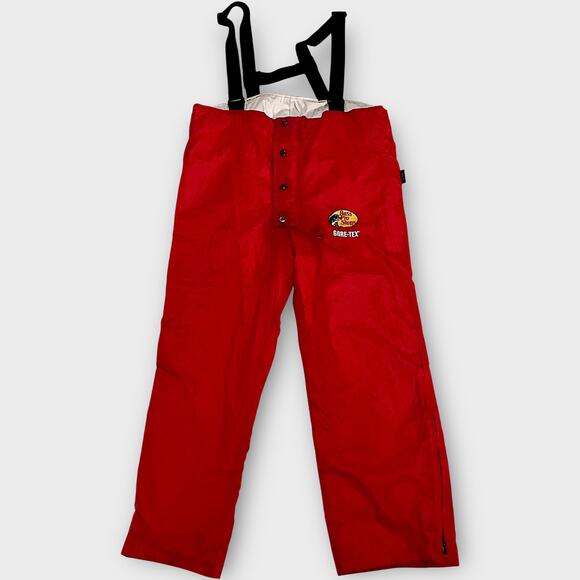 Bass Pro Shops Gore-Tex Bib Pants Red Size Large Waterproof Nylon Fishing Gear - Picture 3 of 11